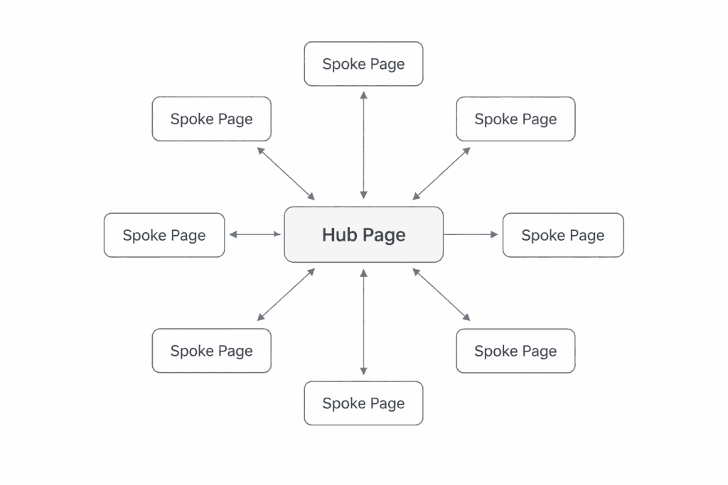 internal linking - hub page